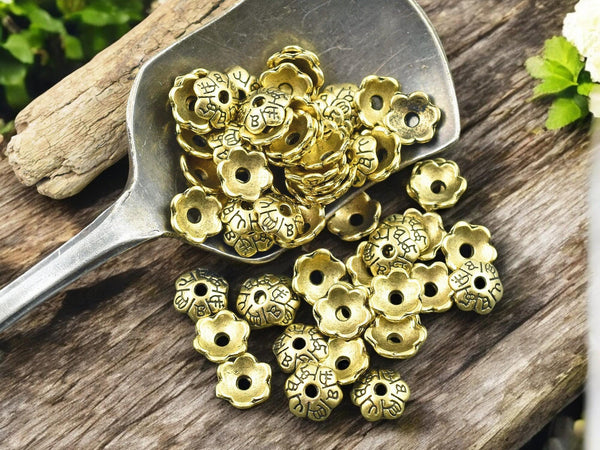 Bead Caps - 6mm Bead Cap - Gold Bead Cap - Flower Bead Caps - Metal Bead Caps - Metal Beads - Bead Findings - 250pcs - (6129)