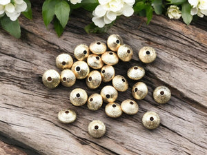 Rondelle Spacer Beads - Metal Beads - Gold Beads - Gold Spacers - Spacer Beads - 25pcs - 7x5mm - (2975)