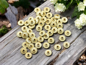 Rondelle Spacer Beads - Metal Beads - Gold Beads - Gold Spacers - Spacer Beads - 50pcs - 8x3mm - (177)