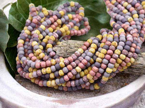 Aged Picasso Beads - Matte Seed Beads - Size 4 Seed Beads - Picasso Seed Beads - Czech Glass Beads - 4/0 - 5mm - 20" Strand - (3224)