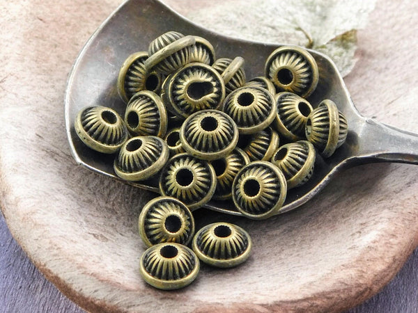 5x7mm Antique Bronze Bicone Spacer Beads