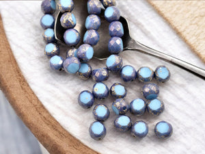 Czech Glass Beads - 2 Cut Beads - Table Cut Beads - Fire Polish Beads - Picasso Beads - 8mm - 15pcs - (3609)