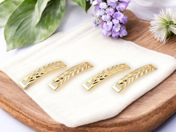 Bracelet Bar - Curved Bracelet Connector - Gold Connectors - 35x6mm - 2pcs - (3593)