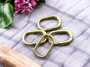 *5* 20x12x3mm 18k Gold Plated Oval Spring Ring Clasps