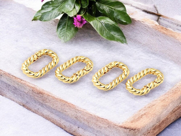 Metal Clasps - Spring Ring Clasp - Triggerless Clasp - Spring Gate Clasp - Gold Clasps - 5pcs - 20x12mm