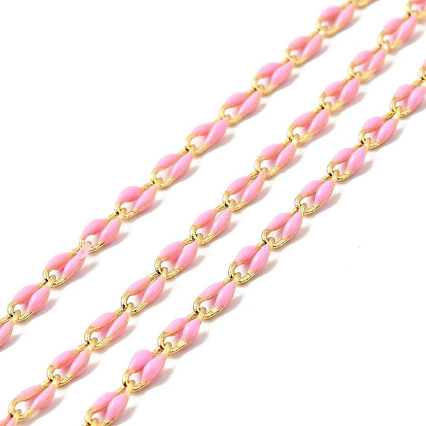 Enamel Chain - Curb Chain - Brass Chain - Chain By The Foot - Colored Chain - 7x3mm - Choose Your Color