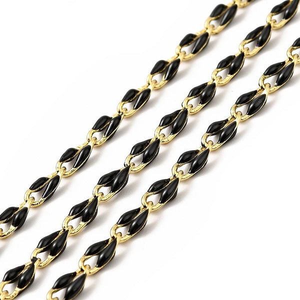 Enamel Chain - Curb Chain - Brass Chain - Chain By The Foot - Colored Chain - 7x3mm - Choose Your Color