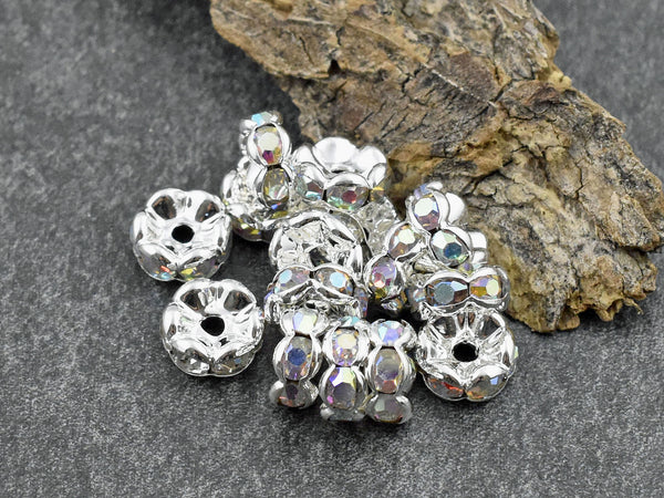 Crystal Rhinestone Rondelle Spacer Beads