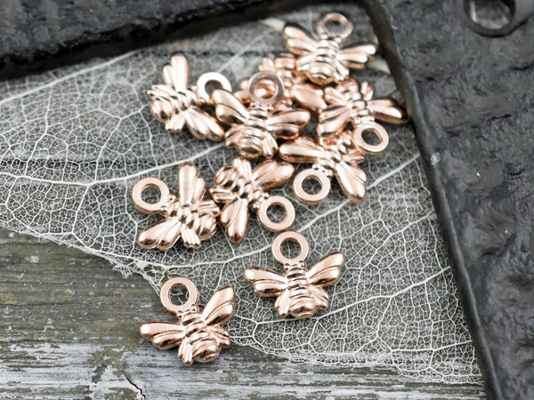 *10* 10x11mm Rose Gold Bee Charms