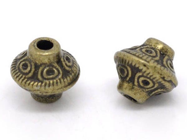 *50* 6mm Antique Bronze Bicone Spacer Beads