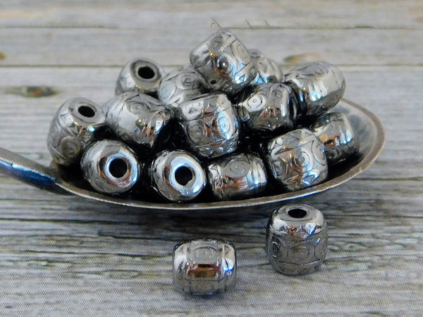 Pewter Beads - Spacer Beads - Rondelle Spacer - Metal Beads - Metal Spacers  - Silver Spacers - 5x10mm - 10pcs - (B701)