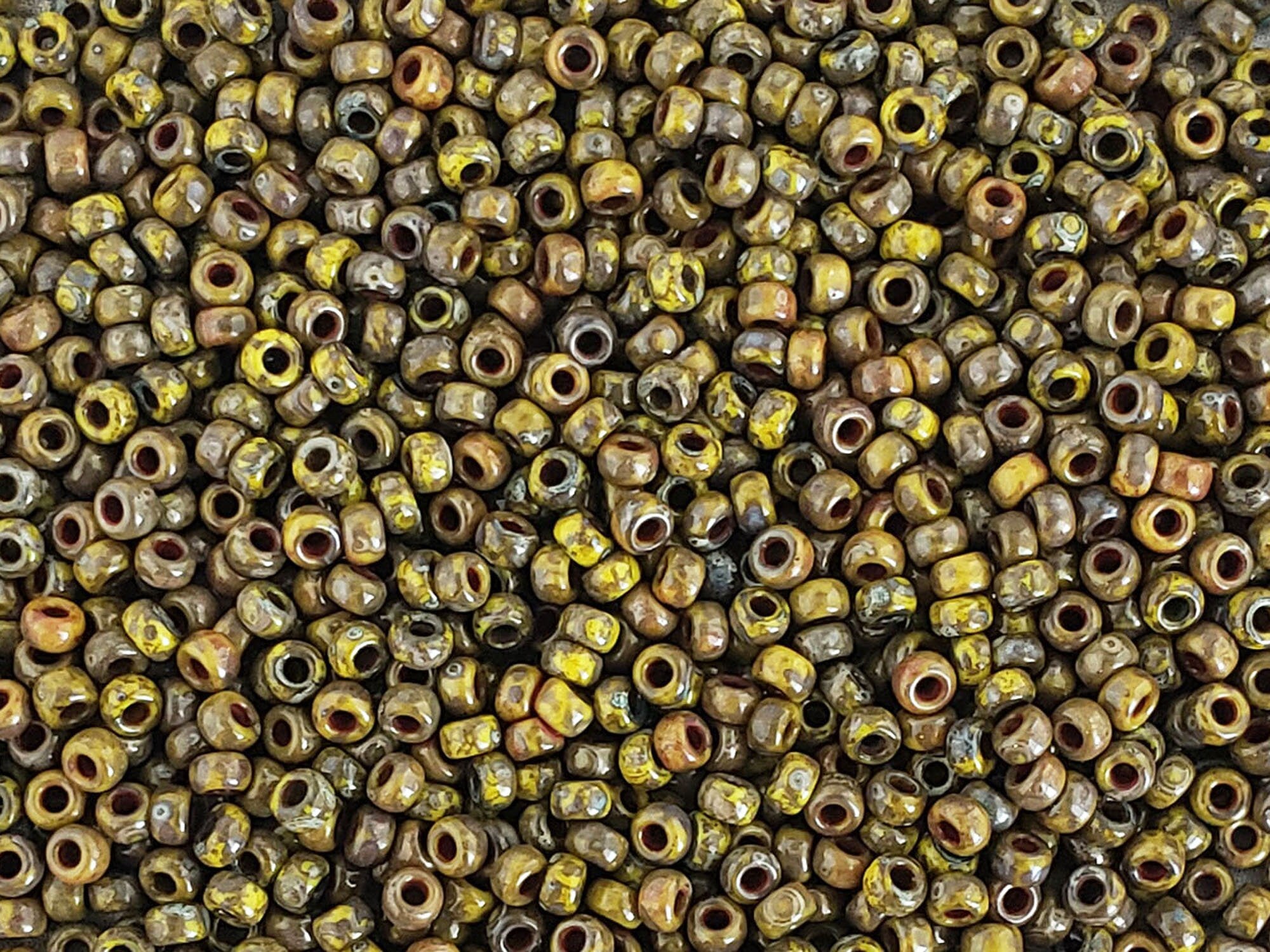 Miyuki Seed Beads - Picasso Opaque Canary Yellow 6/0