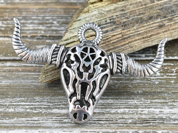 Men's Sterling Silver Bull Skull Necklace - Jewelry1000.com | Mens sterling  silver jewelry, Sterling silver mens, Mens silver jewelry
