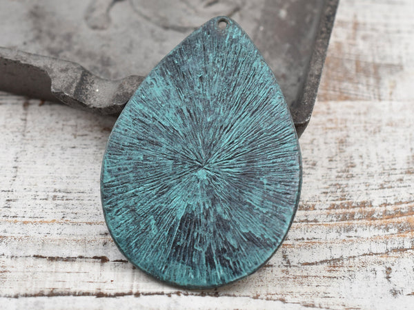 58x40mm Green Patina Teardrop Pendant