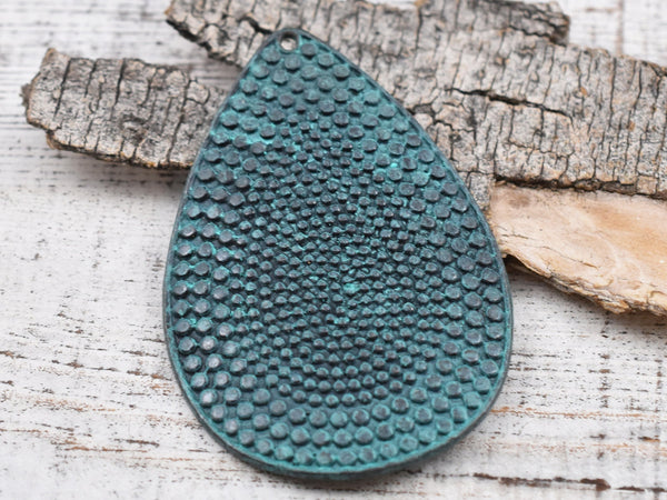 58x40mm Green Patina Teardrop Pendant