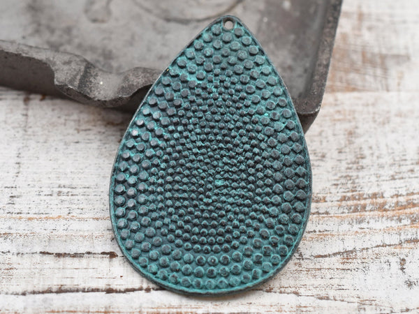 58x40mm Green Patina Teardrop Pendant