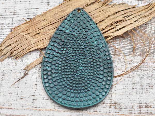 58x40mm Green Patina Teardrop Pendant