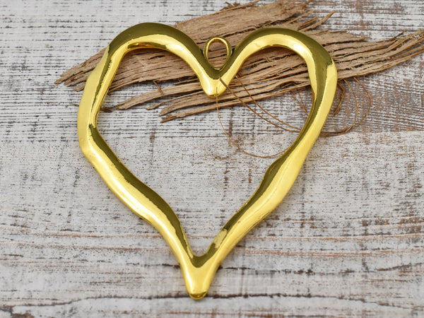 90x71mm Antique Gold Large Heart Pendant