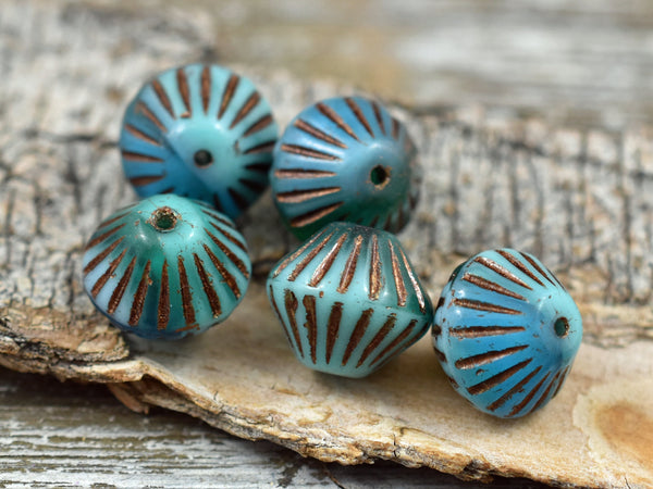 Picasso Beads - Czech Glass Beads - Bicone Beads - Beachy Beads - 11mm - 10pcs (2556)