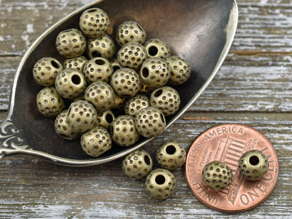 *50* 6mm Antique Bronze Rounded Spacer Beads