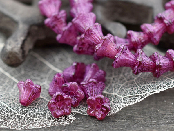 Bell Flower Beads - Czech Glass Beads - Czech Glass Flowers - Bell Flowers - Small Flower Beads - 5x6mm - 30pcs - (1569)