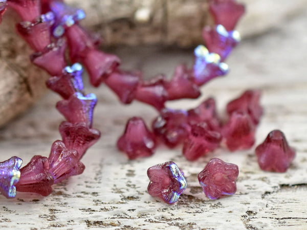 Bell Flower Beads - Czech Glass Beads - Czech Glass Flowers - Bell Flowers - Small Flower Beads - 5x6mm - 30pcs - (1262)