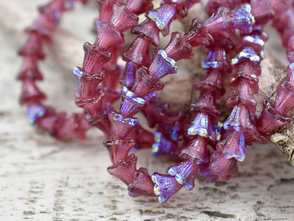 Bell Flower Beads - Czech Glass Beads - Czech Glass Flowers - Bell Flowers - Small Flower Beads - 5x6mm - 30pcs - (1262)