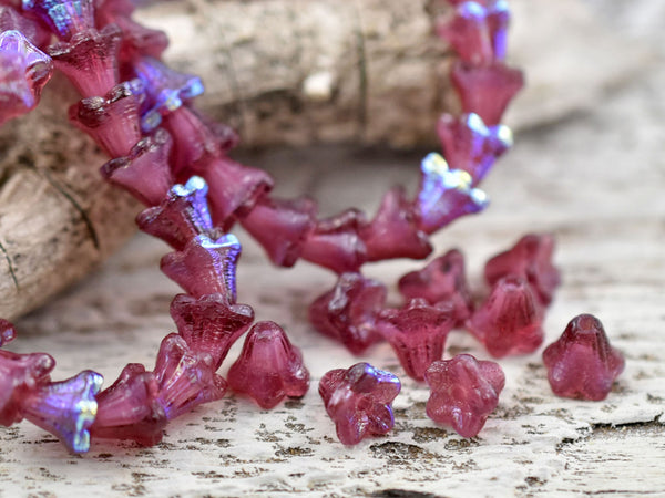 Bell Flower Beads - Czech Glass Beads - Czech Glass Flowers - Bell Flowers - Small Flower Beads - 5x6mm - 30pcs - (1262)