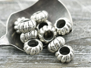 *300* 3x3mm Antique Silver Flower Barrel Spacer Beads