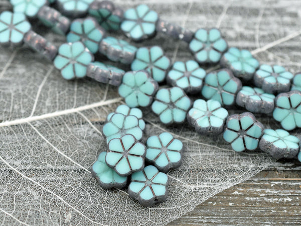 Czech Glass Beads - Flower Beads - Daisy Beads - Small Flower Bead - 10mm - 10pcs (4646)