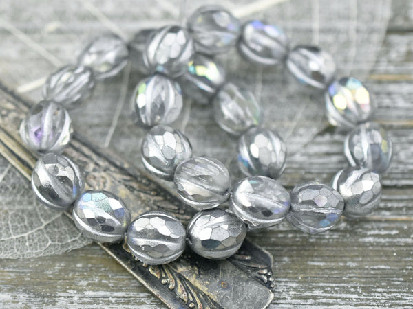 Clear Crystal & Glass Melon Beads