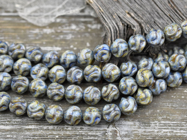 Picasso Beads - Czech Glass Beads - Round Beads - Love Knot Beads - 8mm - 15pcs - (A660)