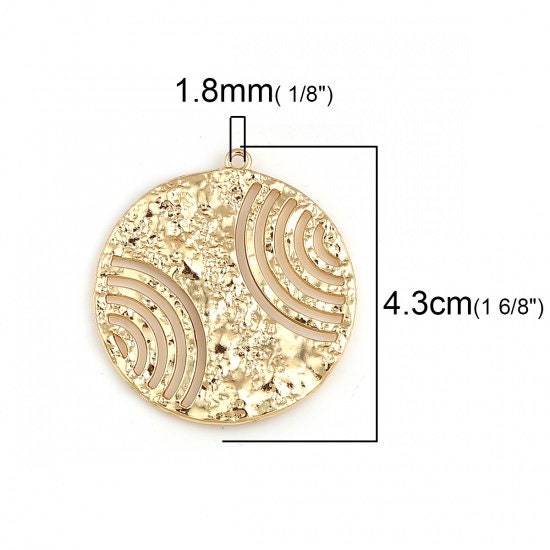 43x40mm Gold Plated Round Medallion Pendant - 5pcs