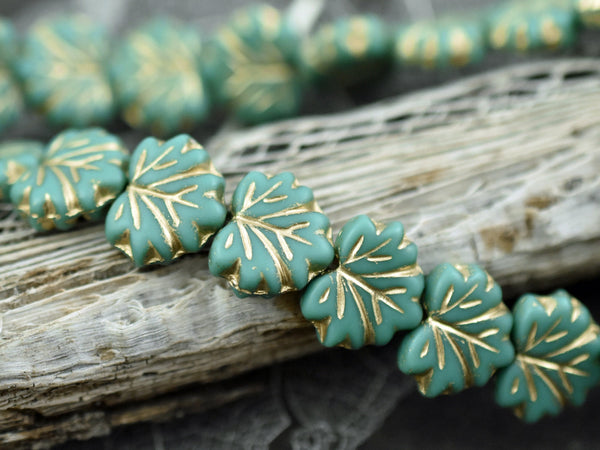 Leaf hot sale beads glass