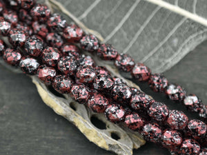 Beaded Chain Czech Glass 6mm Jet Gold Speckled Fire Polish/4mm Fire Po –  Beads To Live By
