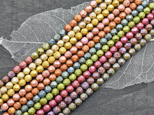 18 Colors/Box Mix Color Electroplate Glass Beads 4mm 6mm 8mm Faceted  Rondelle Beads Bracelet Necklace DIY jewelry making