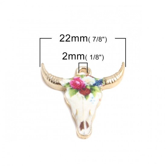 10* 22x21mm Boho Enamel Cow Head Charms – The Bead Obsession