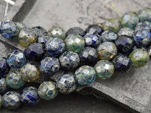 Czech Glass LARGE HOLE Faceted Fire Polished Beads 10mm (9.5x8.5mm