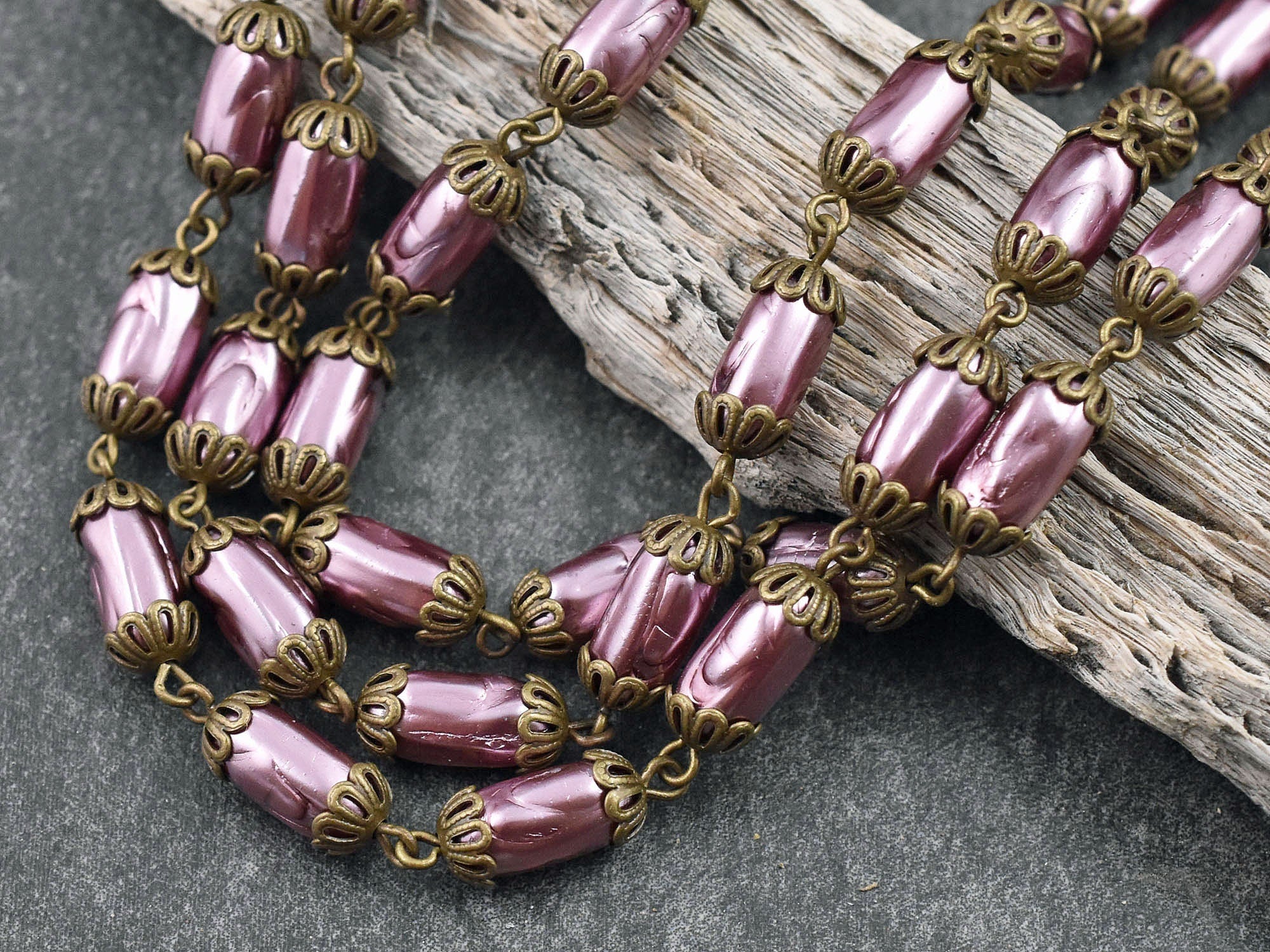 Barozzi Pink Glass Bead Necklace