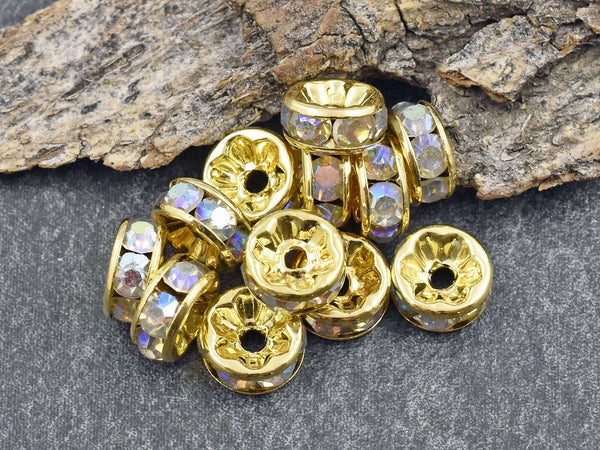 Gold Spacer Jewelry Making  Metal Round Spacers Beads Gold