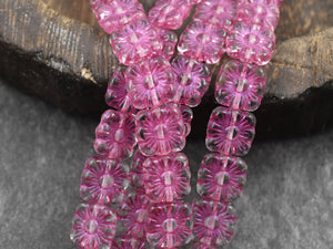 Carved Leaf Flower Feather Bird Wing Czech Beads - Picasso Beads