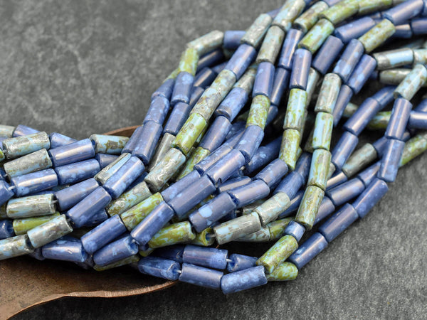 Bugle Beads - Picasso Beads - Czech Glass Beads - Seed Beads - 9x4mm - 21" Strand - (3970)